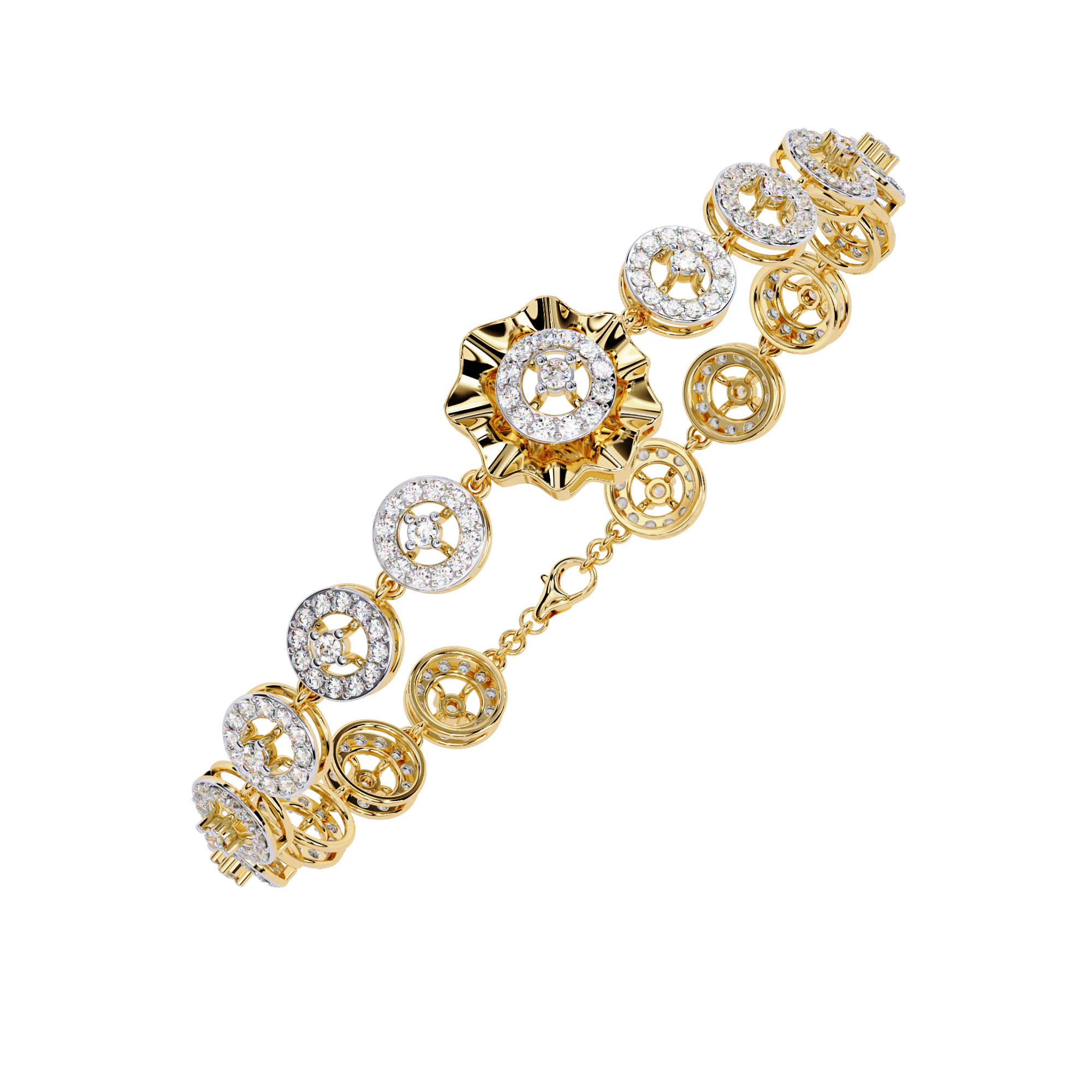 Solitairekart 2.16ct Eternity Link Natural Diamond Bracelet-HI Color, VS-SI Clarity
